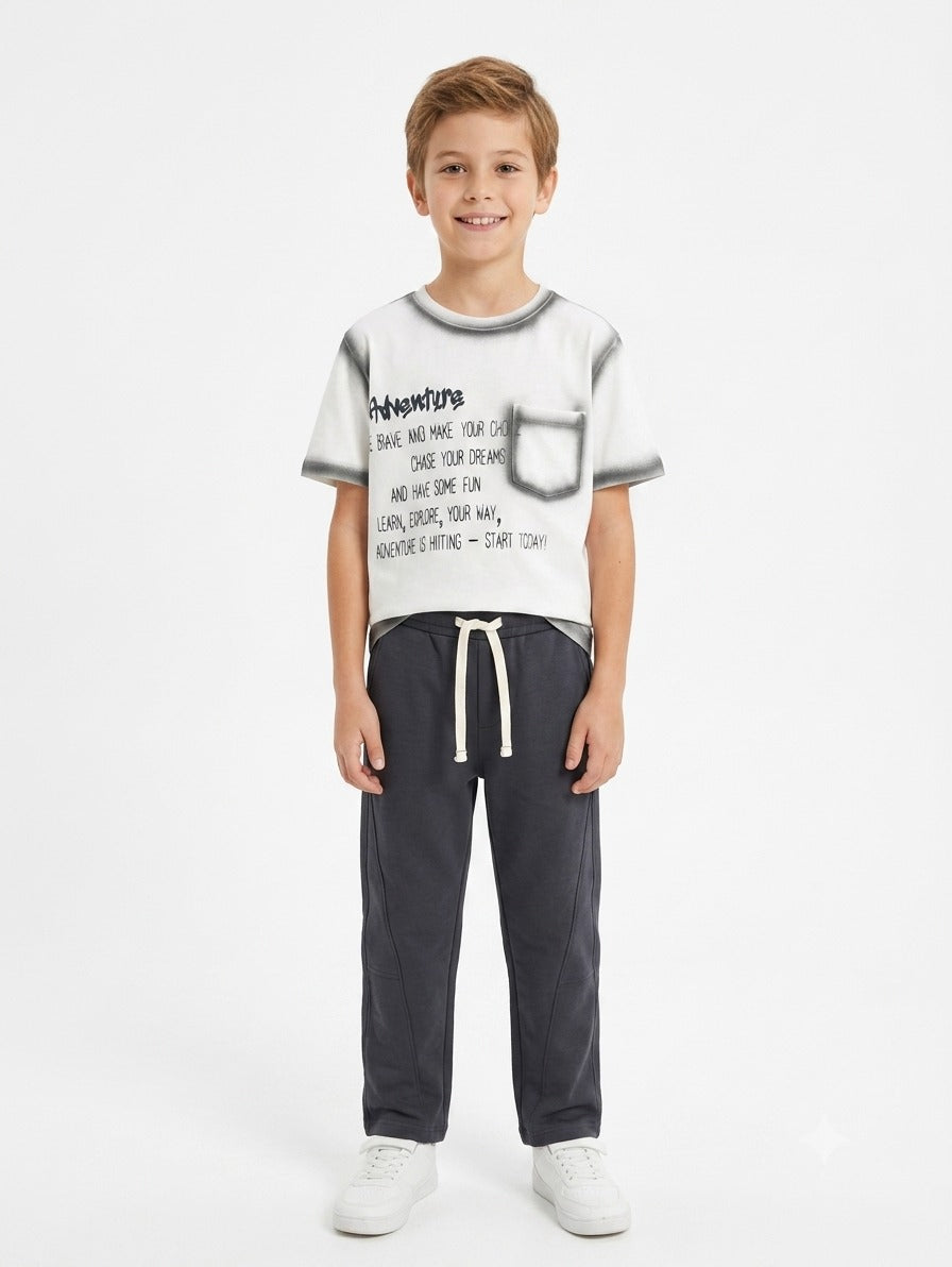"ADVENTURE R.NECK&SHORT SET"