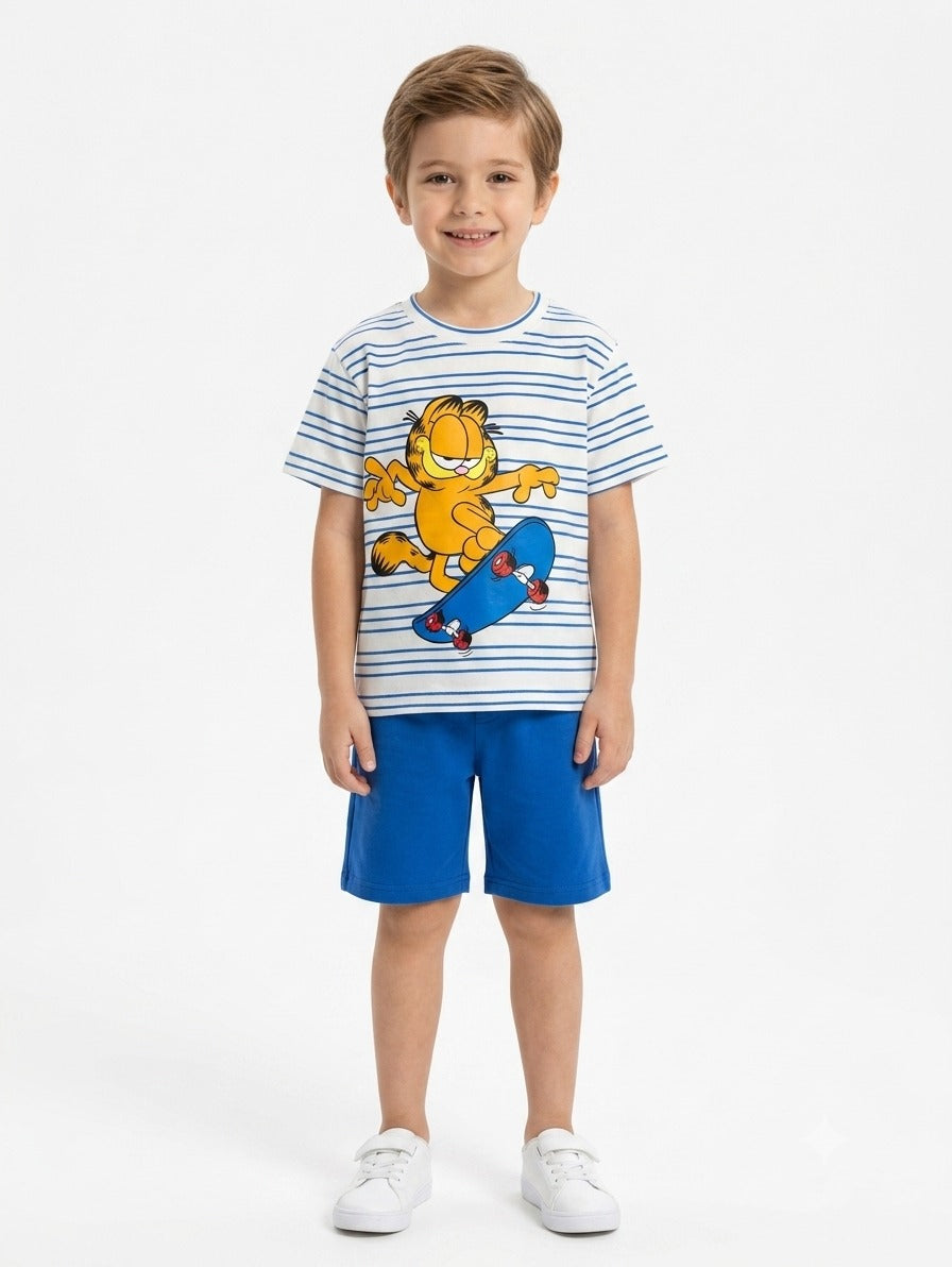 "SKATE BOARD CAT SHORT PAJAMA"