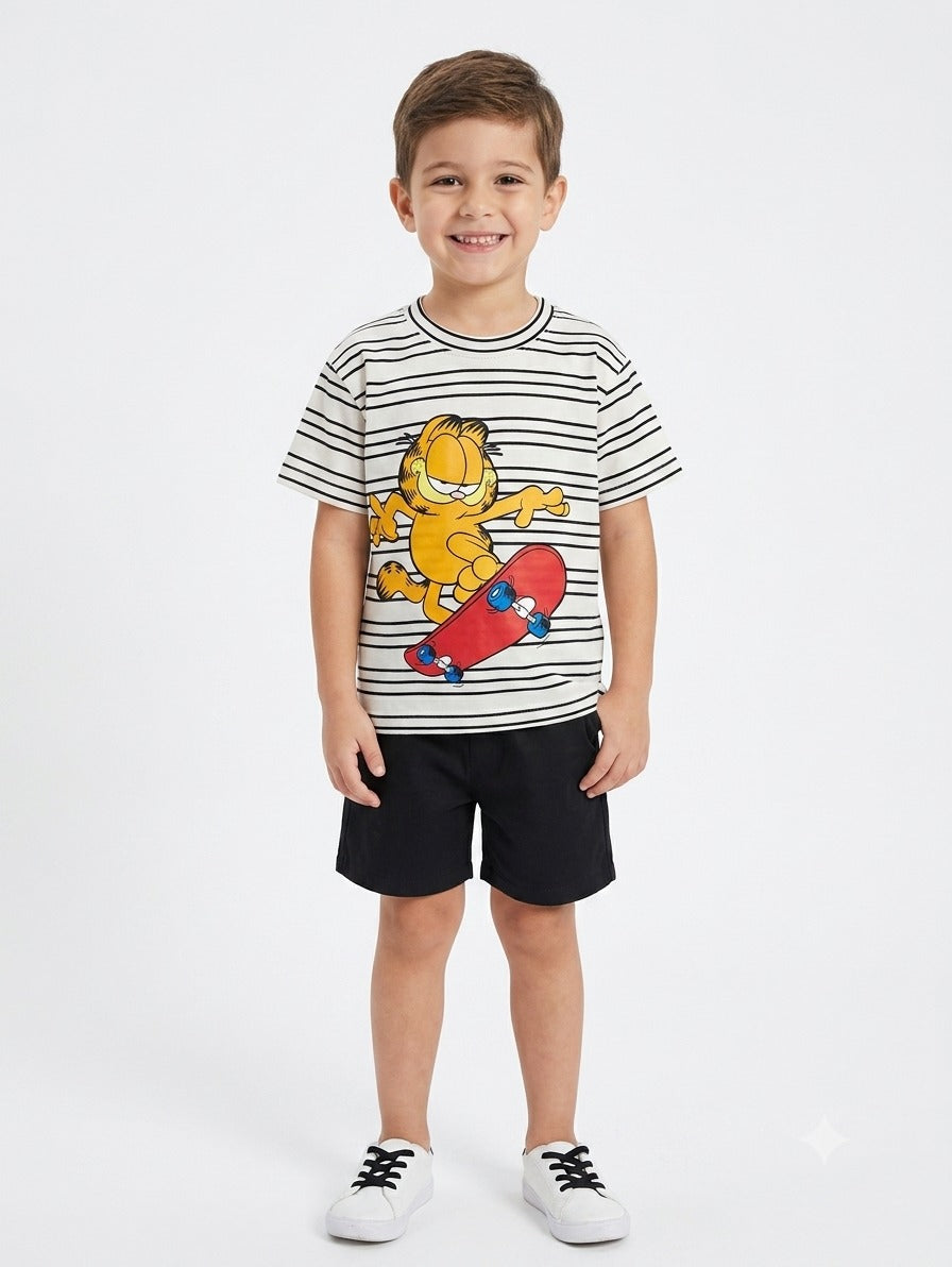 "SKATE BOARD CAT SHORT PAJAMA"