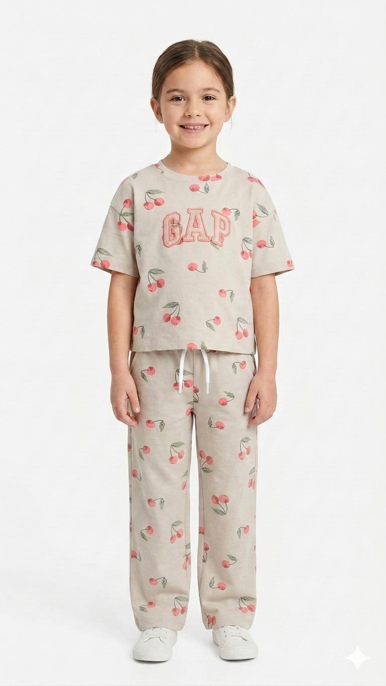 "CHERRY R.NECK&PANT SET"