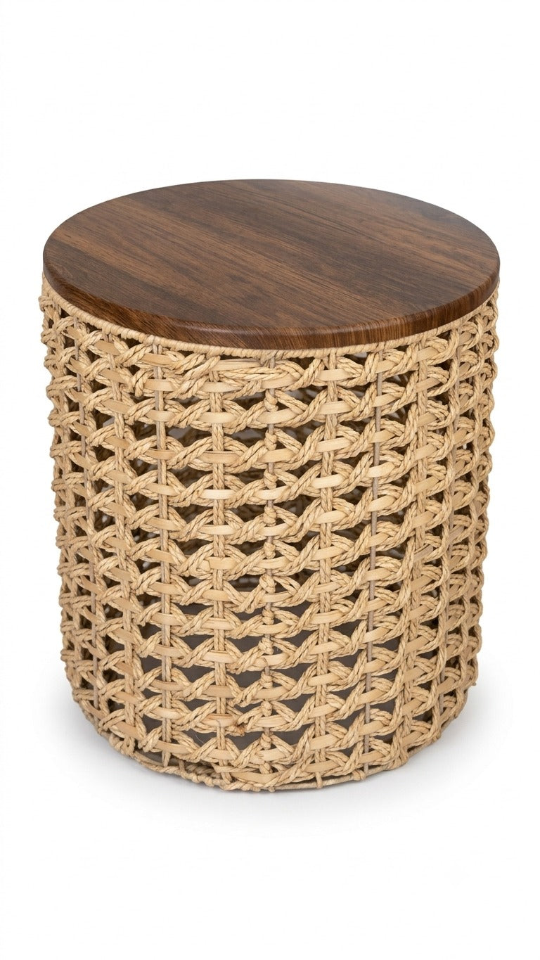 "Round wicker Basket with lid "