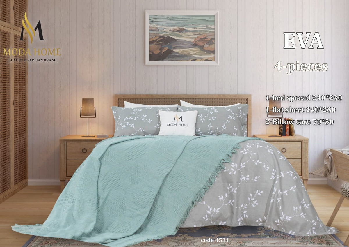 MODA HOME Eva double 4Pcs cover- 260x240 cm -Premium Winter Comfort