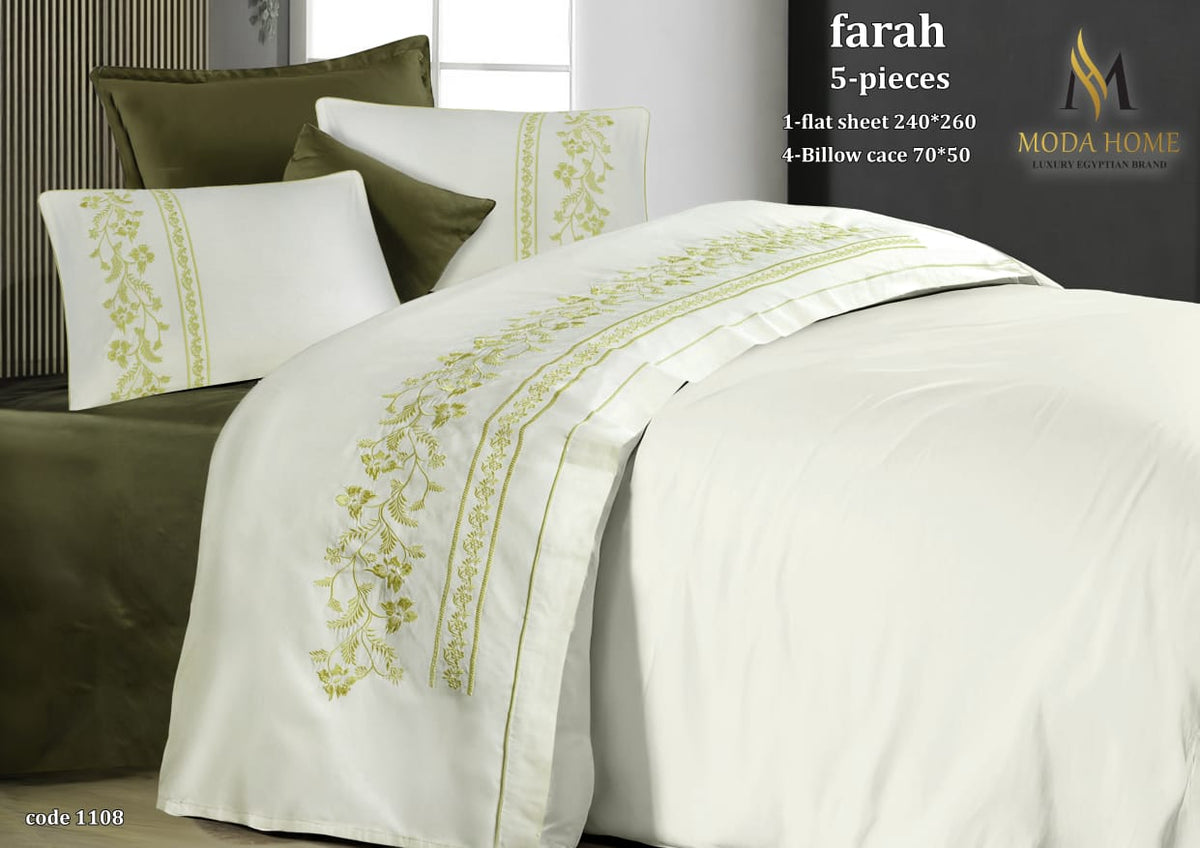 MODA HOME Farah Fitted Sheet Set 5 Pieces Cotton 240*260 CM