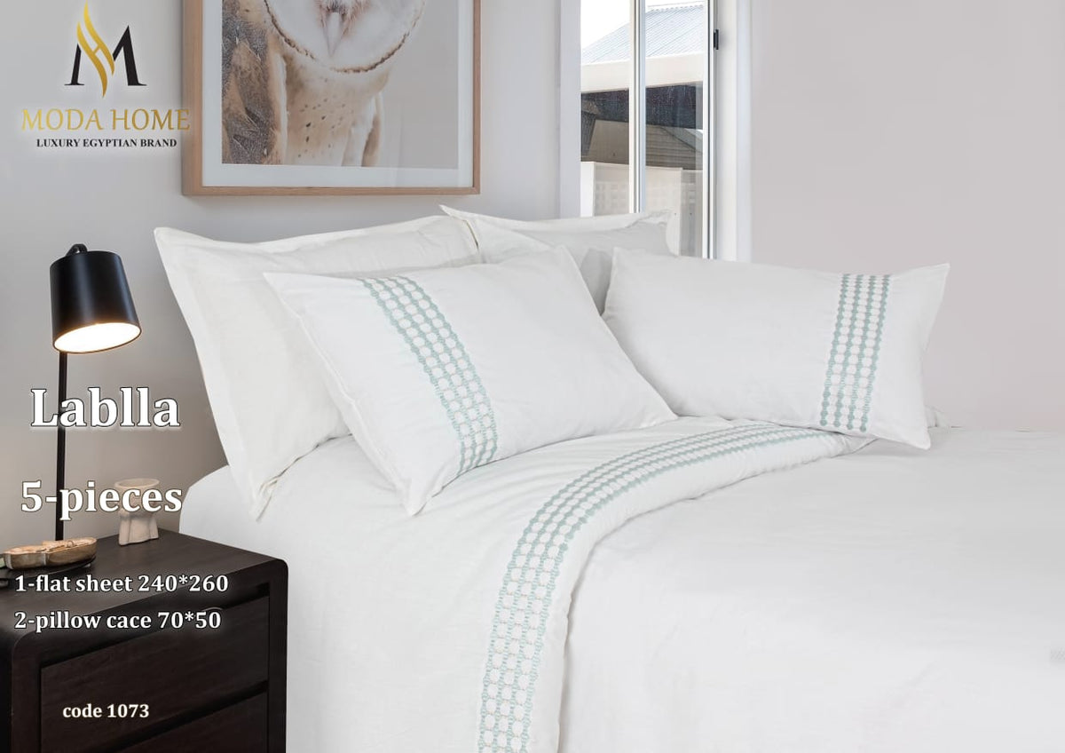 MODA HOME LABALL Fitted Sheet Set 5 Pieces Cotton 240*260 CM