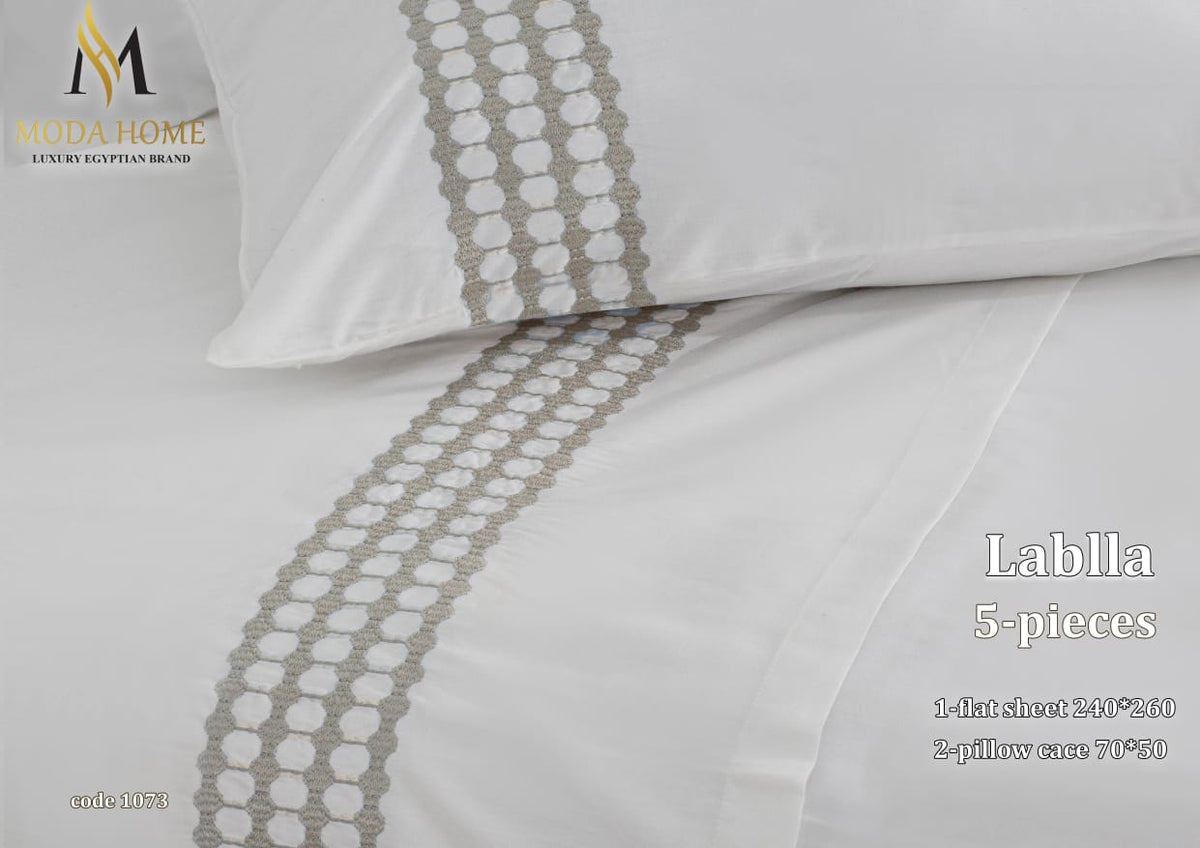 MODA HOME LABALL Fitted Sheet Set 5 Pieces Cotton 240*260 CM