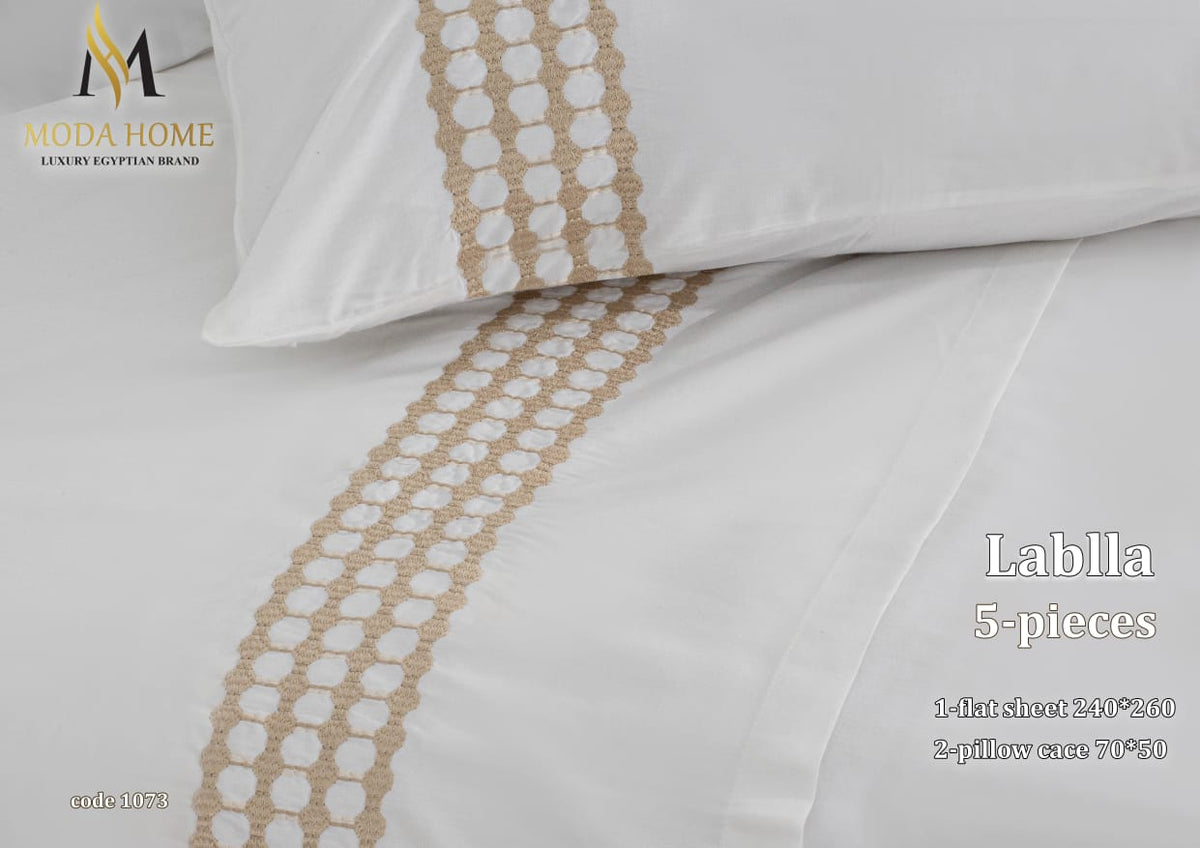MODA HOME LABALL Fitted Sheet Set 5 Pieces Cotton 240*260 CM