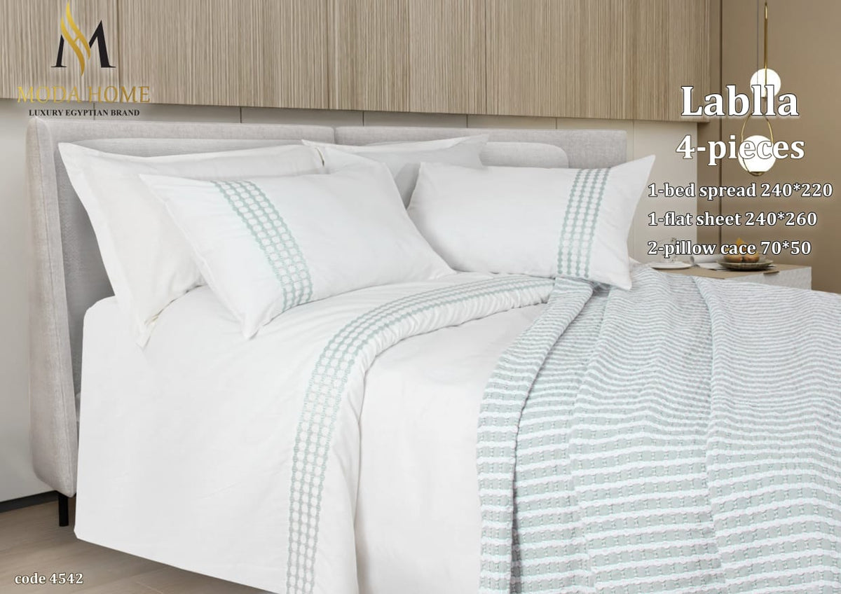 MODA HOME LABALL Fitted Sheet Set 5 Pieces Cotton 240*260 CM
