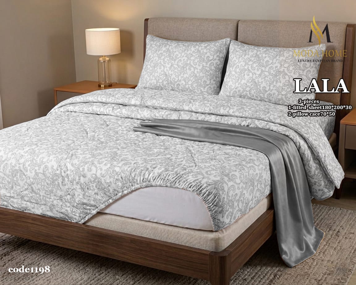 MODA HOME LALA Fitted Sheet Set 3 Pieces Cotton 160 CM