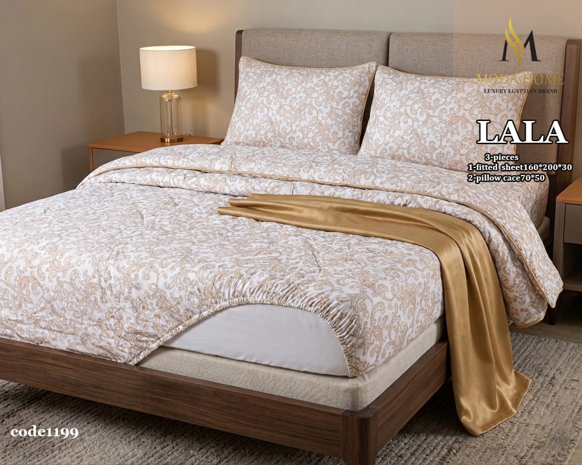 MODA HOME LALA Fitted Sheet Set 3 Pieces Cotton 160 CM