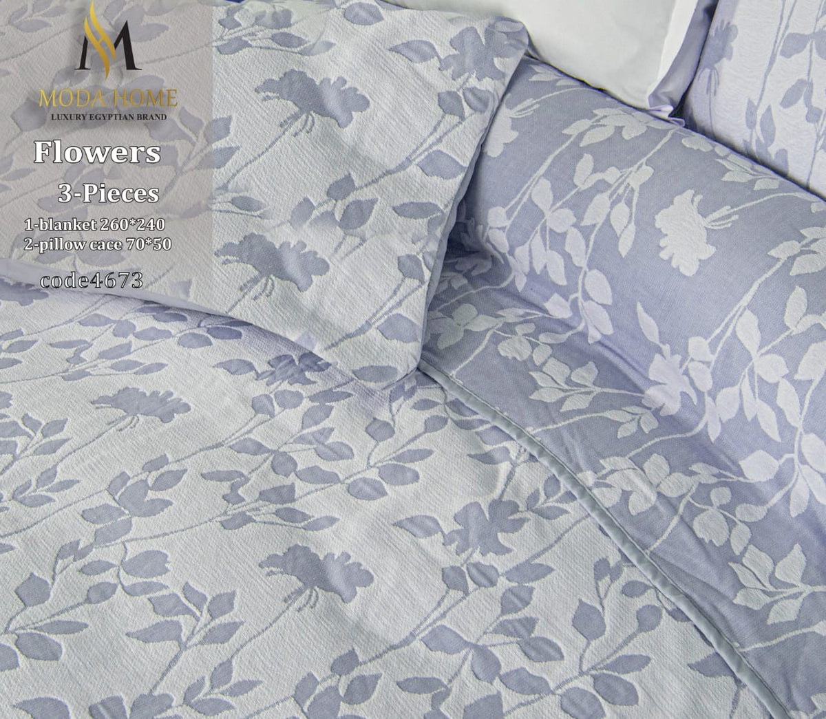 MODA HOME Cover Flowers Double 3PCS-240x260 cm