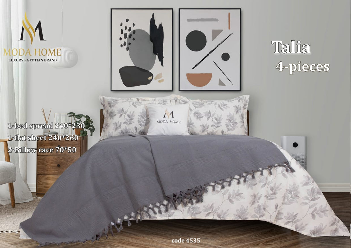 MODA HOME Talia double 4-piece patterned blanket 240x260 cm