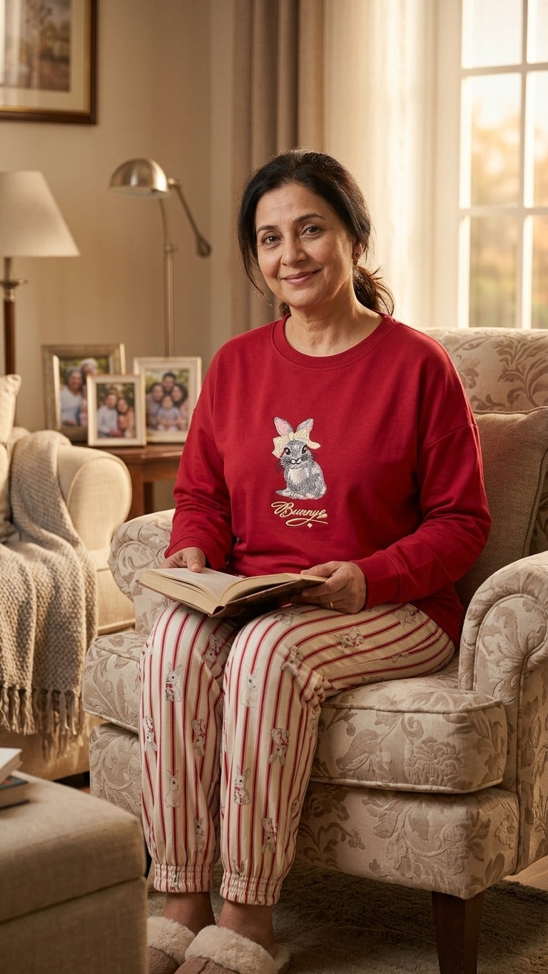 HOSSAM TEX BUNNY STRIP PANT PAJAMA