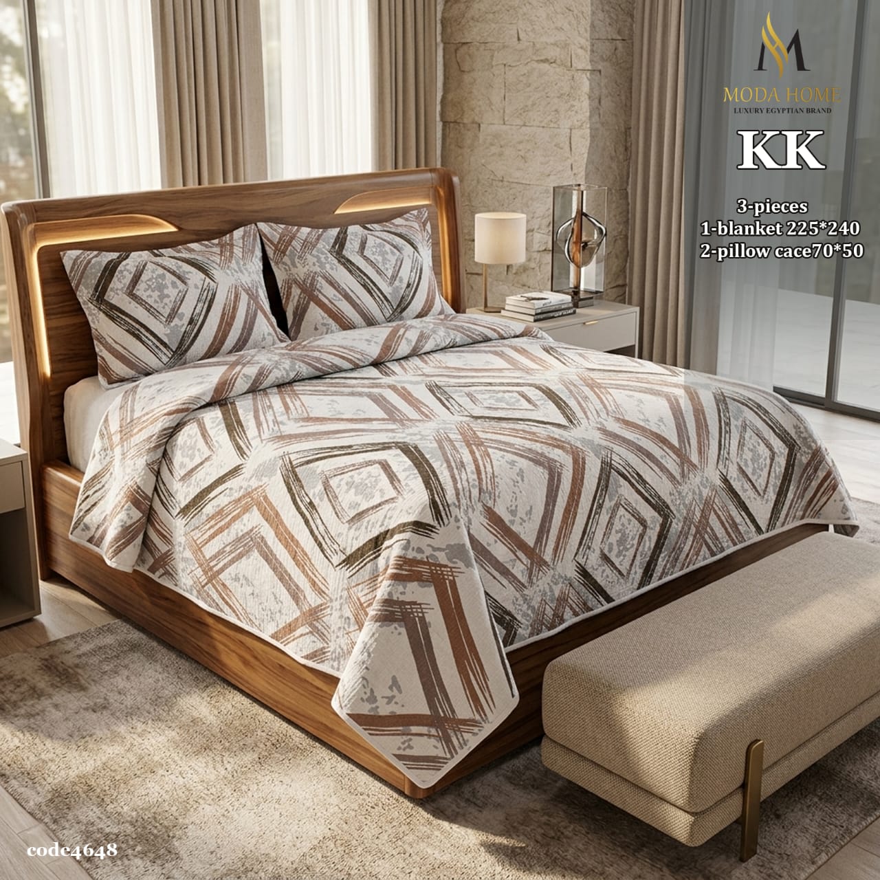 MODA HOME Kiki floral coverlet set with 3 pieces, featuring colorful floral patterns on a 240x260 cm fabric.