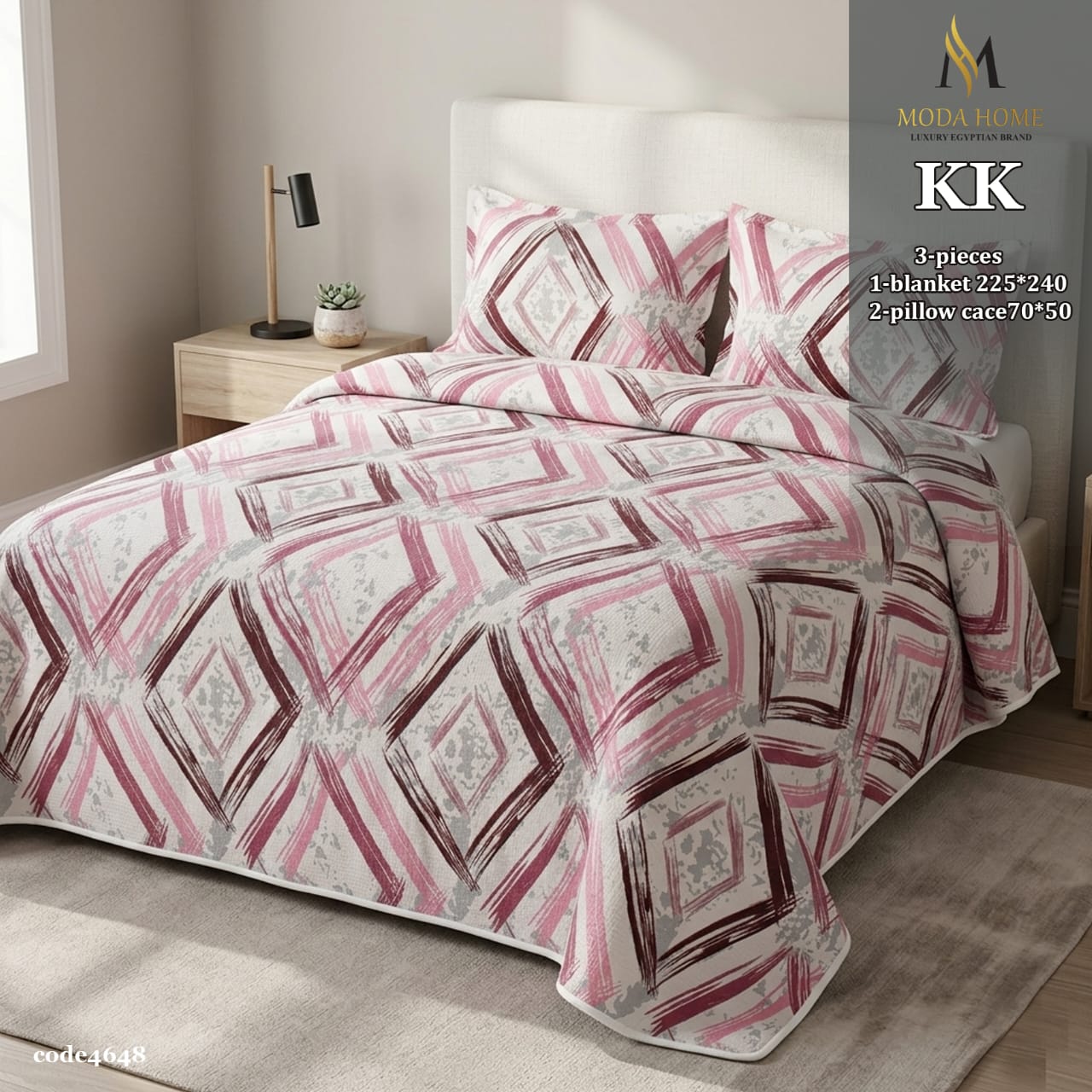 MODA HOME Kiki floral coverlet 3-piece set with 240x260 cm size, featuring colorful floral patterns on soft fabric.