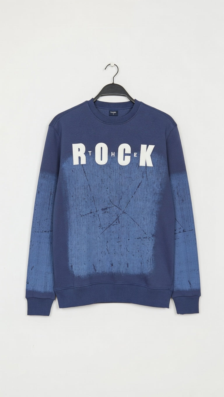 Hussein Youssef The Rock R. Neck sweatshirt, gray crewneck sweatshirt with logo detail, casual and comfortable fit.