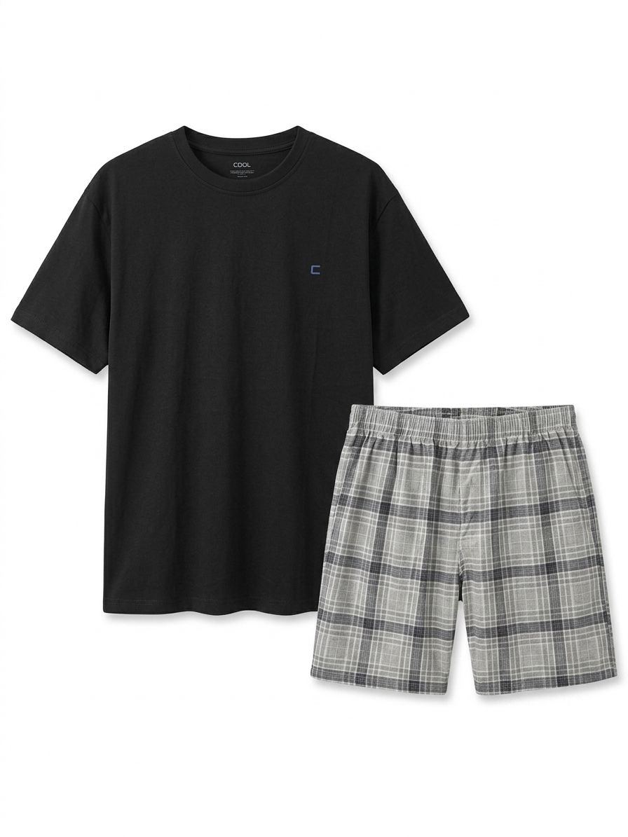 Men's COOL Basic T-shirt and shorts pajama set by Dahab, short sleeve top and matching shorts for summer comfort.