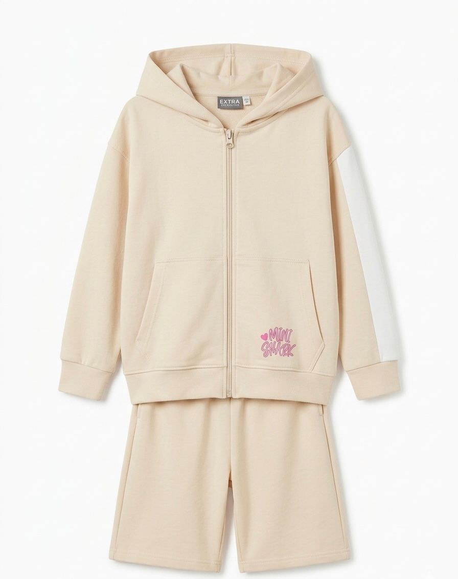 Sotra mini spark hoodie set for kids featuring a cozy hooded sweatshirt and matching pants in vibrant colors.