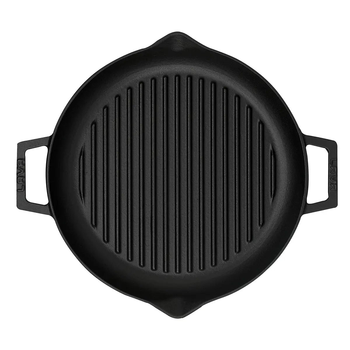 "Lava Cast Iron Round Grill Pan. Dual Handle, Dia. Ø 26cm "