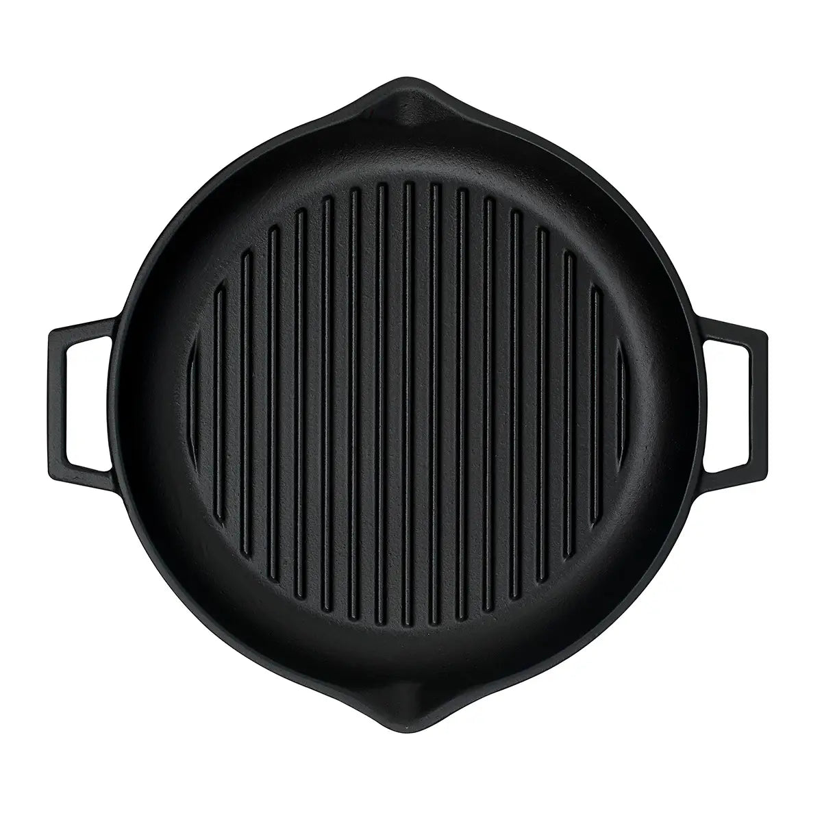 "Lava Cast Iron Round Grill Pan. Dual Handle, Dia. Ø 30cm "