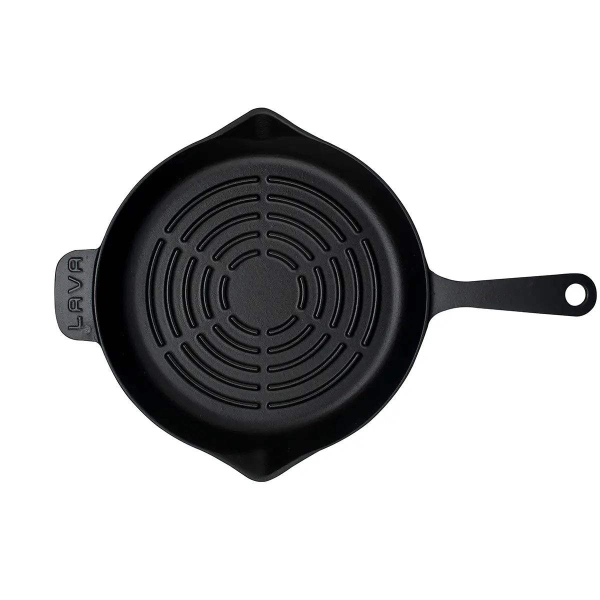 "Lava Cast Iron Round Grill Pan. Long-Stem, Dia. Ø 28cm "
