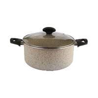 Lavita Stone Pot with Glass Lid - 22 cm - Transparent