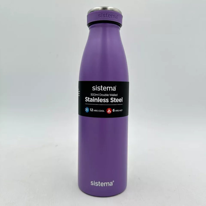 Sistema Double Walled Stainless Steel 500ml Flask Leak Proof Hydrate Bottle NEW!