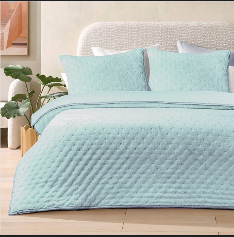 MODA HOME Stars 3-Piece Coverlet Set with star pattern, 240x260 cm, soft and cozy bedding for bedroom decor